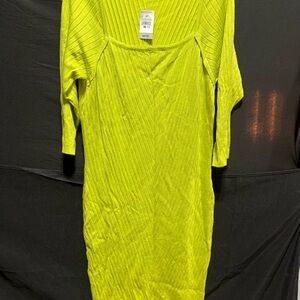 Ashley Stewart Lime Ribbed Dress